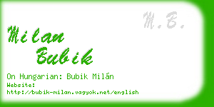milan bubik business card